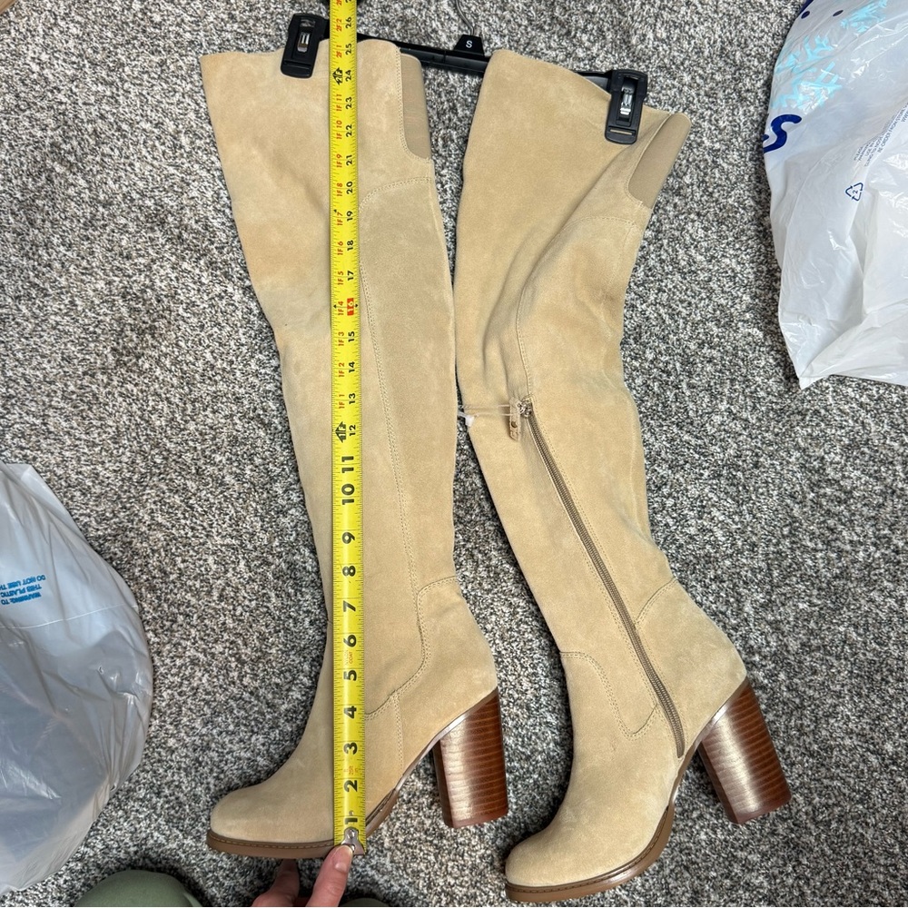 NWOB Kelsi Dagger Brooklyn Logan Fawn Suede Over-the-Knee Women's Boots 8 - Picture 6 of 16